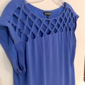 Express Periwinkle Short Sleeve Top, size S